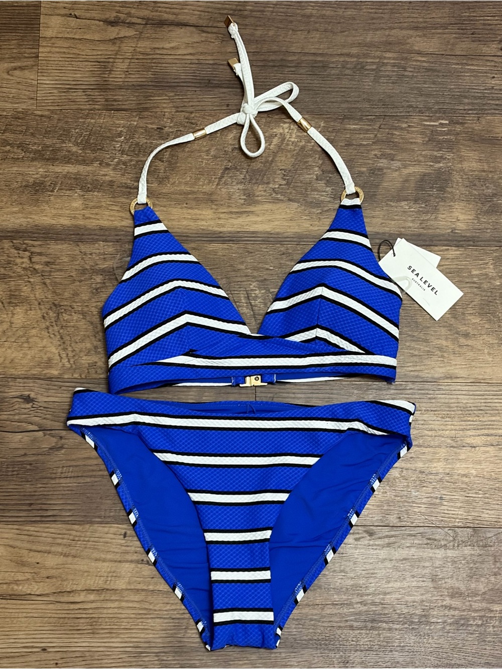 NWT Sea Level Australia Two Piece Set Blue and White Stripes | Size 6